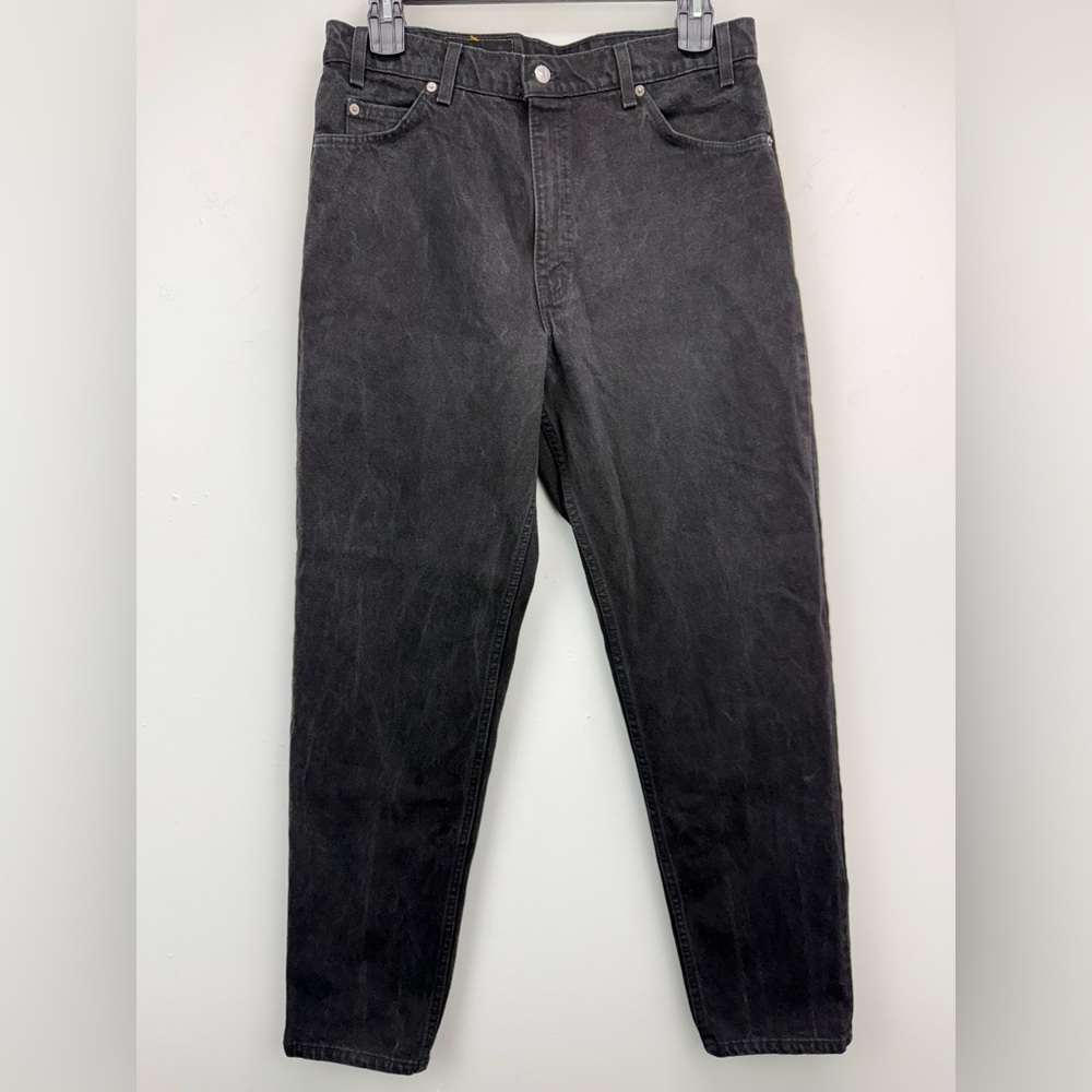 Vtg Levi’s 550 Orange Tab size 36x32 Black Denim Relaxed Fit Tapered Leg Jeans